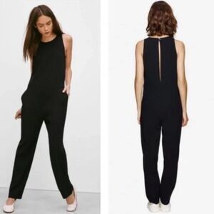 Aritzia Babaton Branson Crepe Sleeveless Jumpsuit Black Size 2